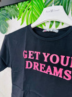 Maglia Croptop Get Your Dream Nera - Piccole Canaglie - PC28396