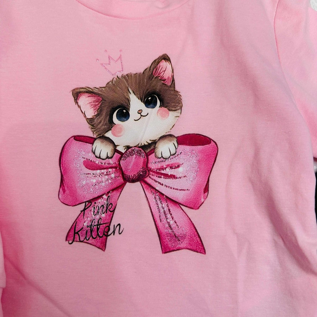 Maglia e leggings gattina rosa - Piccole Canaglie - PC20916