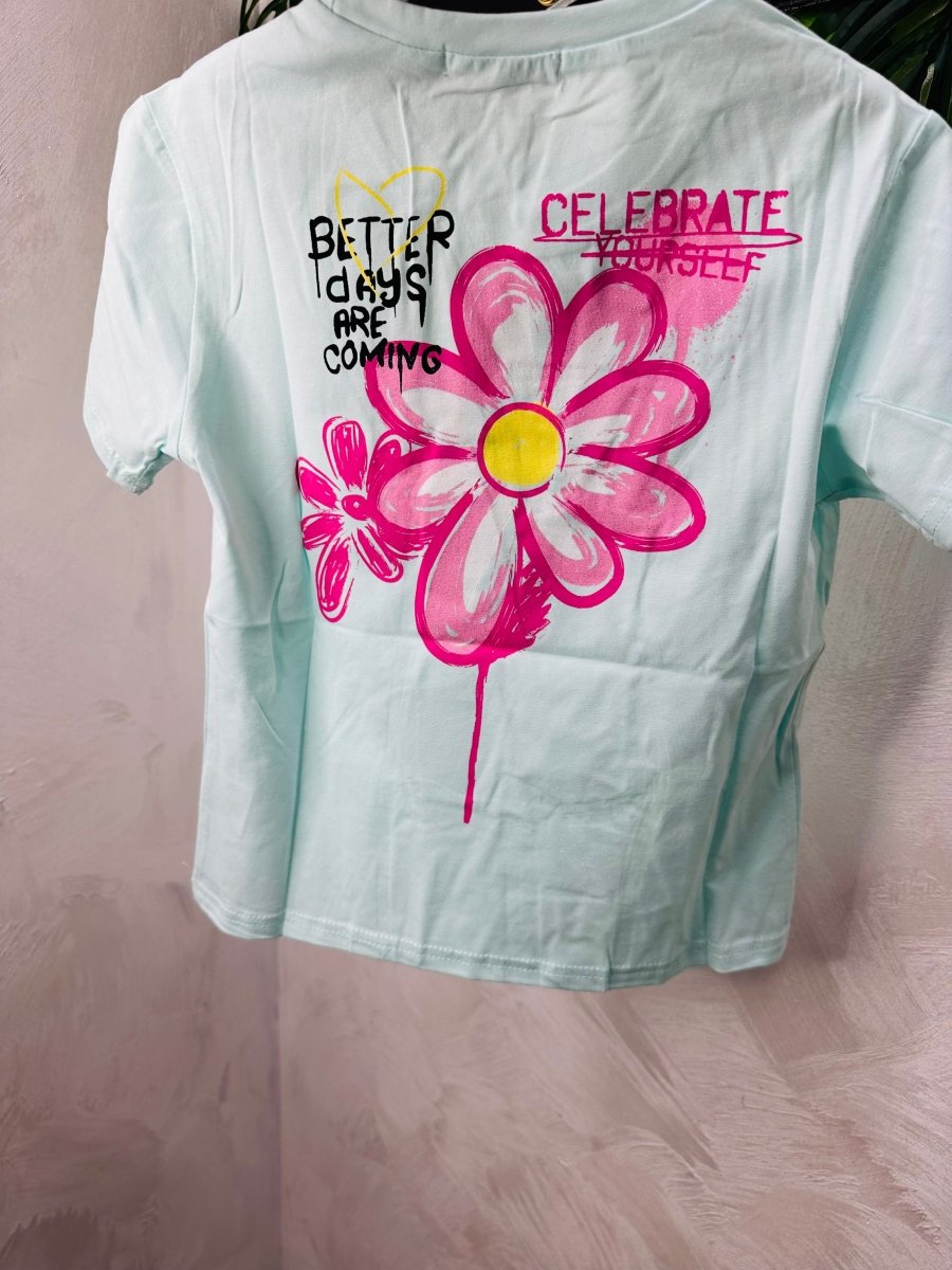 Maglia Mezza Manica Cotone Better Days Acquamarina/Fuxian 2264 - Piccole Canaglie - PC27495