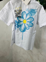 Maglia Mezza Manica Cotone Better Days Bianca/Celeste 2264 - Piccole Canaglie - PC27490