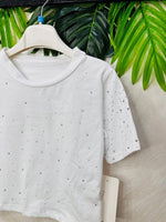 Maglia Mezza Manica Cotone Brillantinata - Piccole Canaglie - PC26595