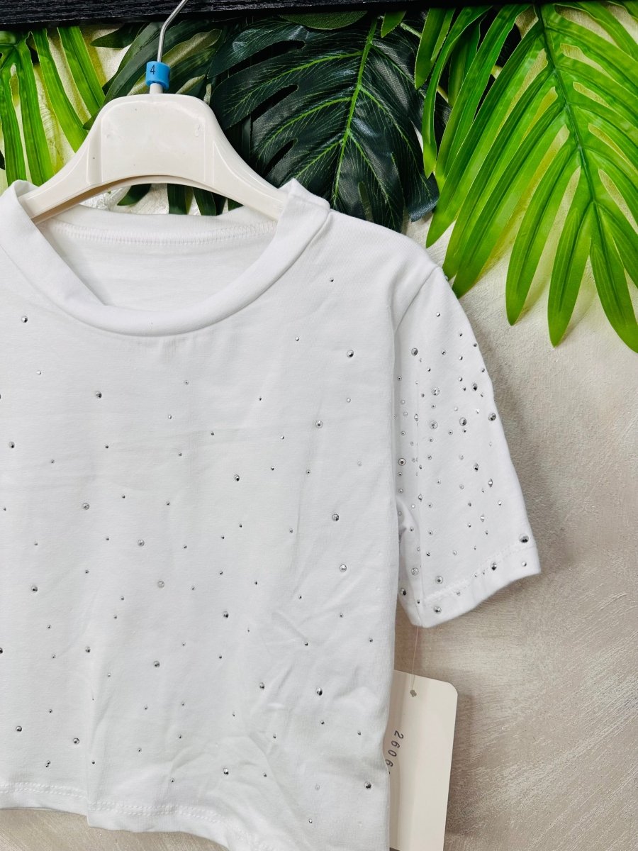 Maglia Mezza Manica Cotone Brillantinata - Piccole Canaglie - PC26595