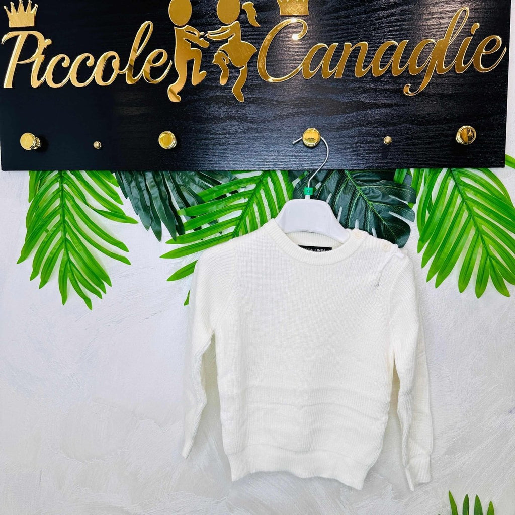 Maglioncino Alta Linea Bianco - Piccole Canaglie - PC21467