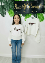 Maglioncino Amor bianco MoodVic@lo - Piccole Canaglie - PC23159