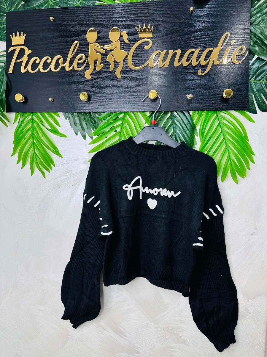 Maglioncino Amor Nero MoodVic@lo - Piccole Canaglie - PC23154