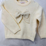 Maglioncino bimba Fiocco Begie - Piccole Canaglie - PC20956