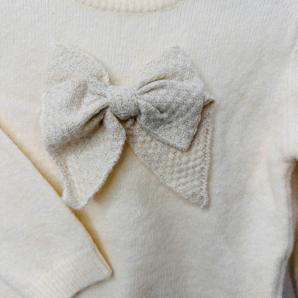 Maglioncino bimba Fiocco Begie - Piccole Canaglie - PC20956