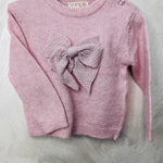 Maglioncino bimba fiocco Rosa - Piccole Canaglie - PC20588