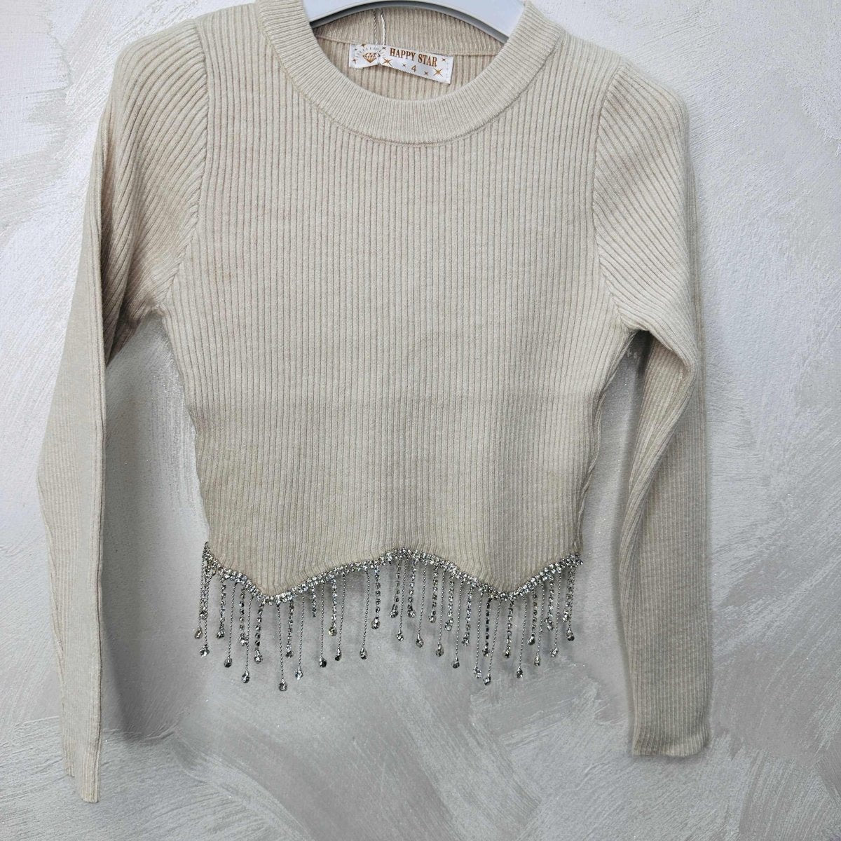 Maglioncino Bimba pendenti Begie - Piccole Canaglie - PC20593