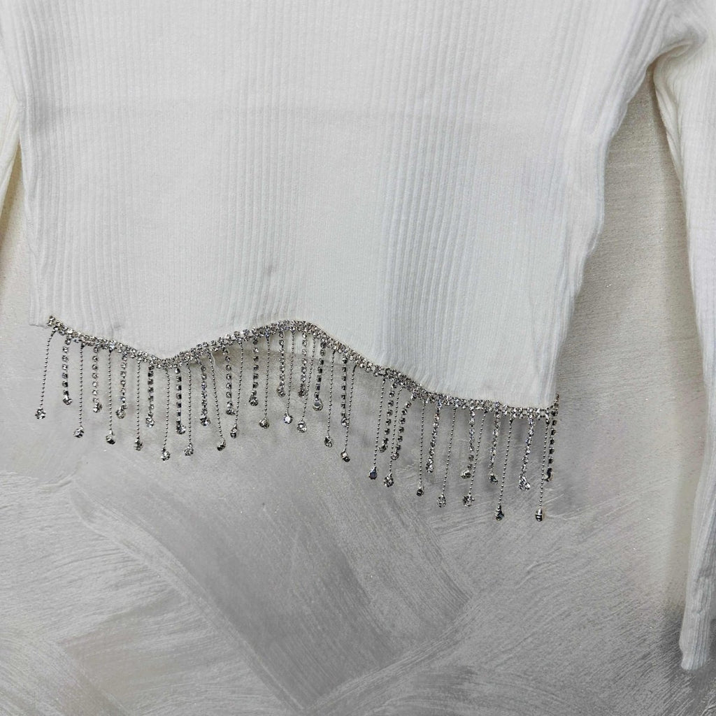 Maglioncino Bimba pendenti bianco - Piccole Canaglie - PC20599