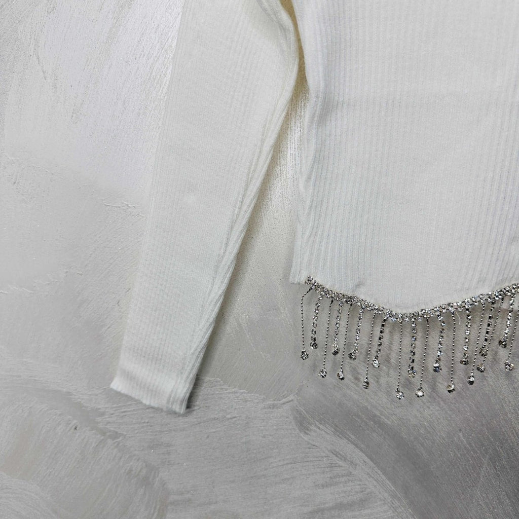 Maglioncino Bimba pendenti bianco - Piccole Canaglie - PC20599