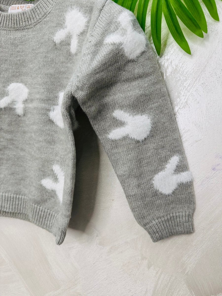 Maglioncino Coniglietti grigio - Piccole Canaglie - PC23710