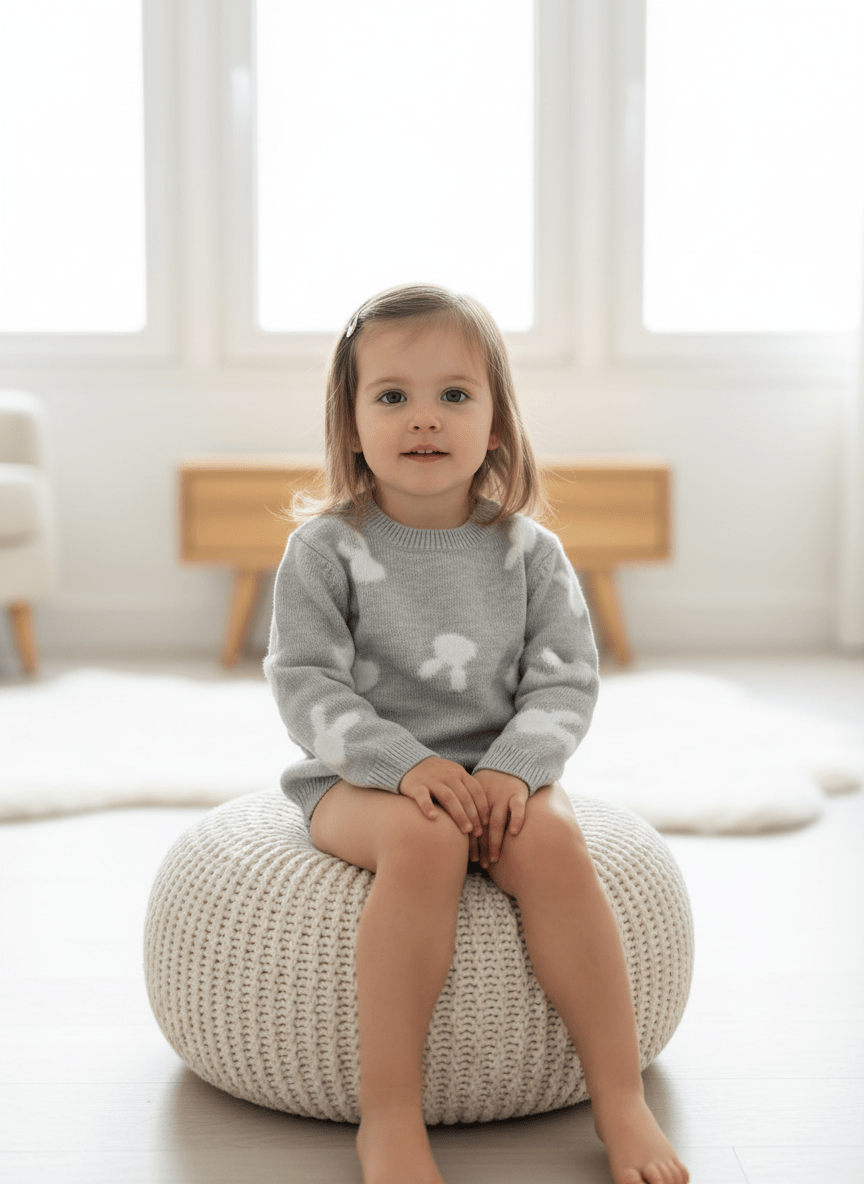 Maglioncino Coniglietti grigio - Piccole Canaglie - PC23710