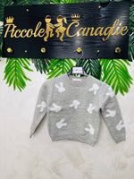 Maglioncino Coniglietti grigio - Piccole Canaglie - PC23710