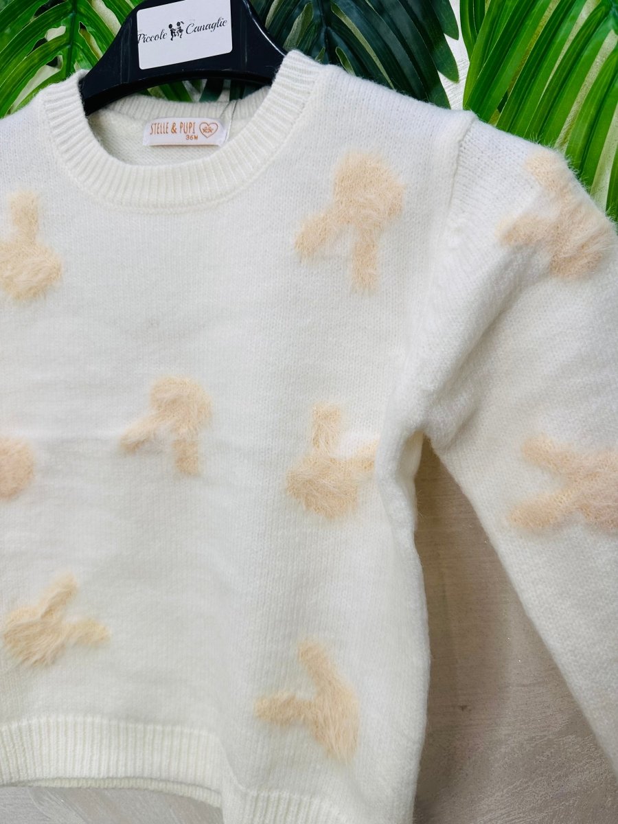 Maglioncino Coniglietti Panna - Piccole Canaglie - PC23702