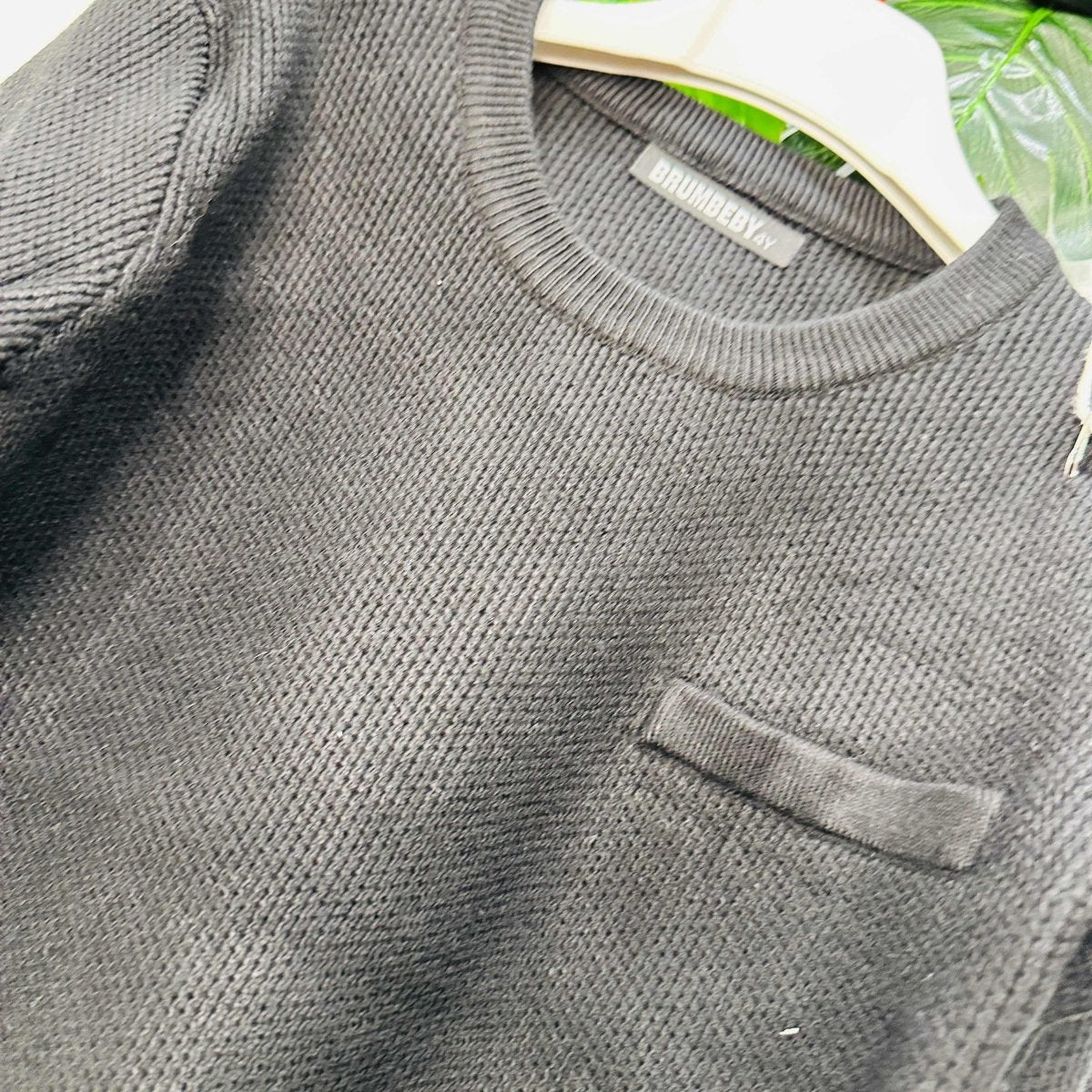 Maglioncino Finto taschino Nero - Piccole Canaglie - PC22105