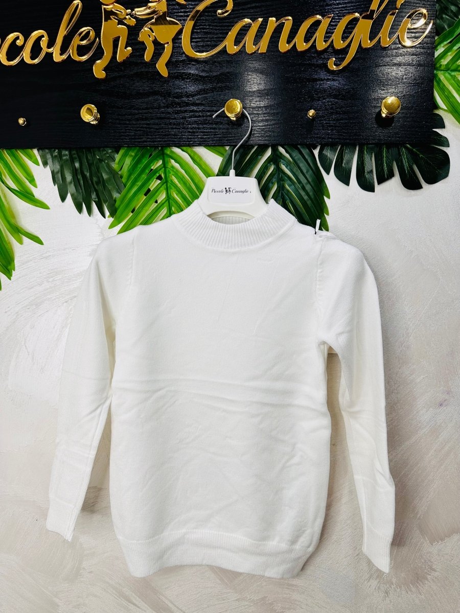 Maglioncino Lupetto bianco - Piccole Canaglie - PC24470