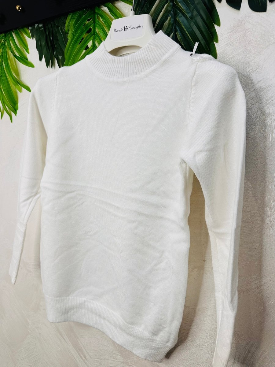 Maglioncino Lupetto bianco - Piccole Canaglie - PC24470