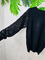 Maglioncino Paillettes Nero - Piccole Canaglie - PC23188