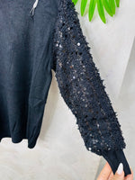 Maglioncino Paillettes Nero - Piccole Canaglie - PC23188