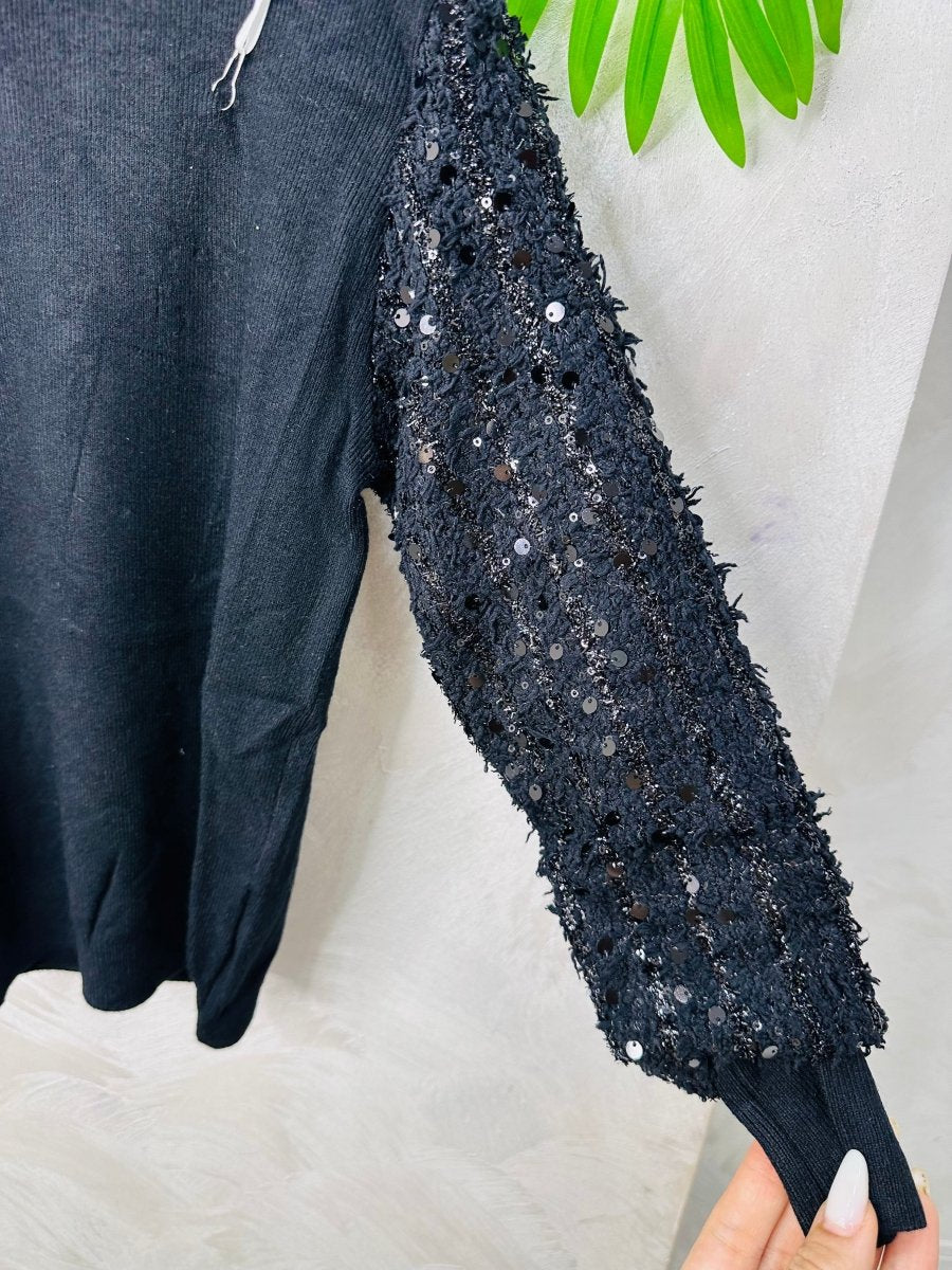 Maglioncino Paillettes Nero - Piccole Canaglie - PC23188