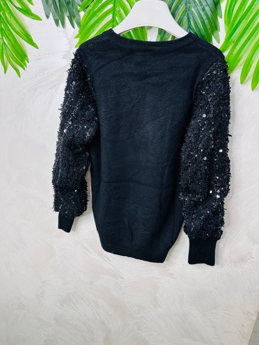 Maglioncino Paillettes Nero - Piccole Canaglie - PC23188
