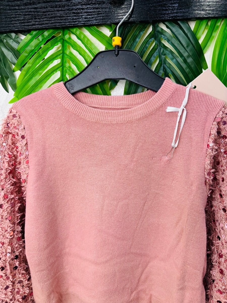 Maglioncino Paillettes Rosa - Piccole Canaglie - PC23176