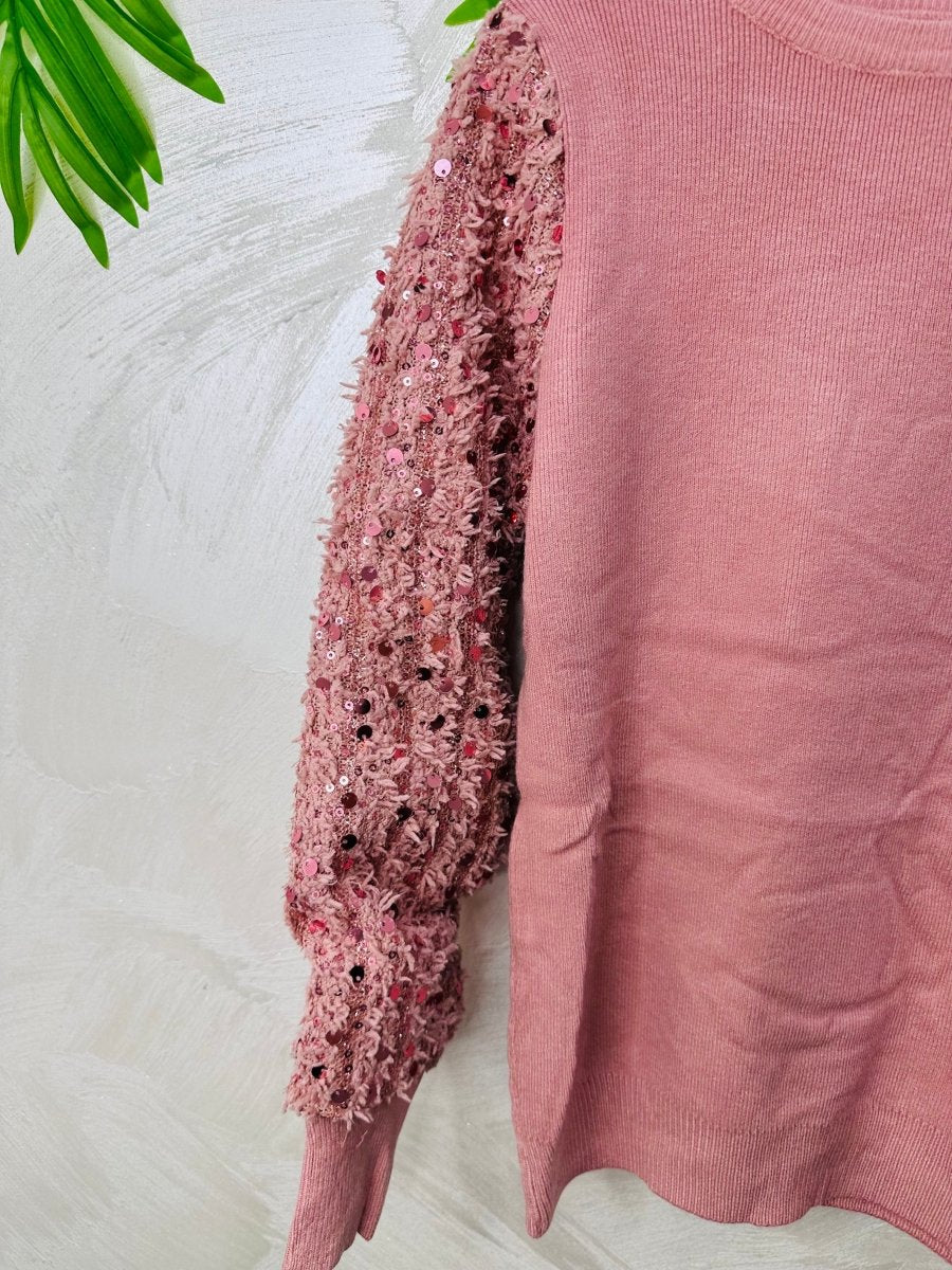 Maglioncino Paillettes Rosa - Piccole Canaglie - PC23176