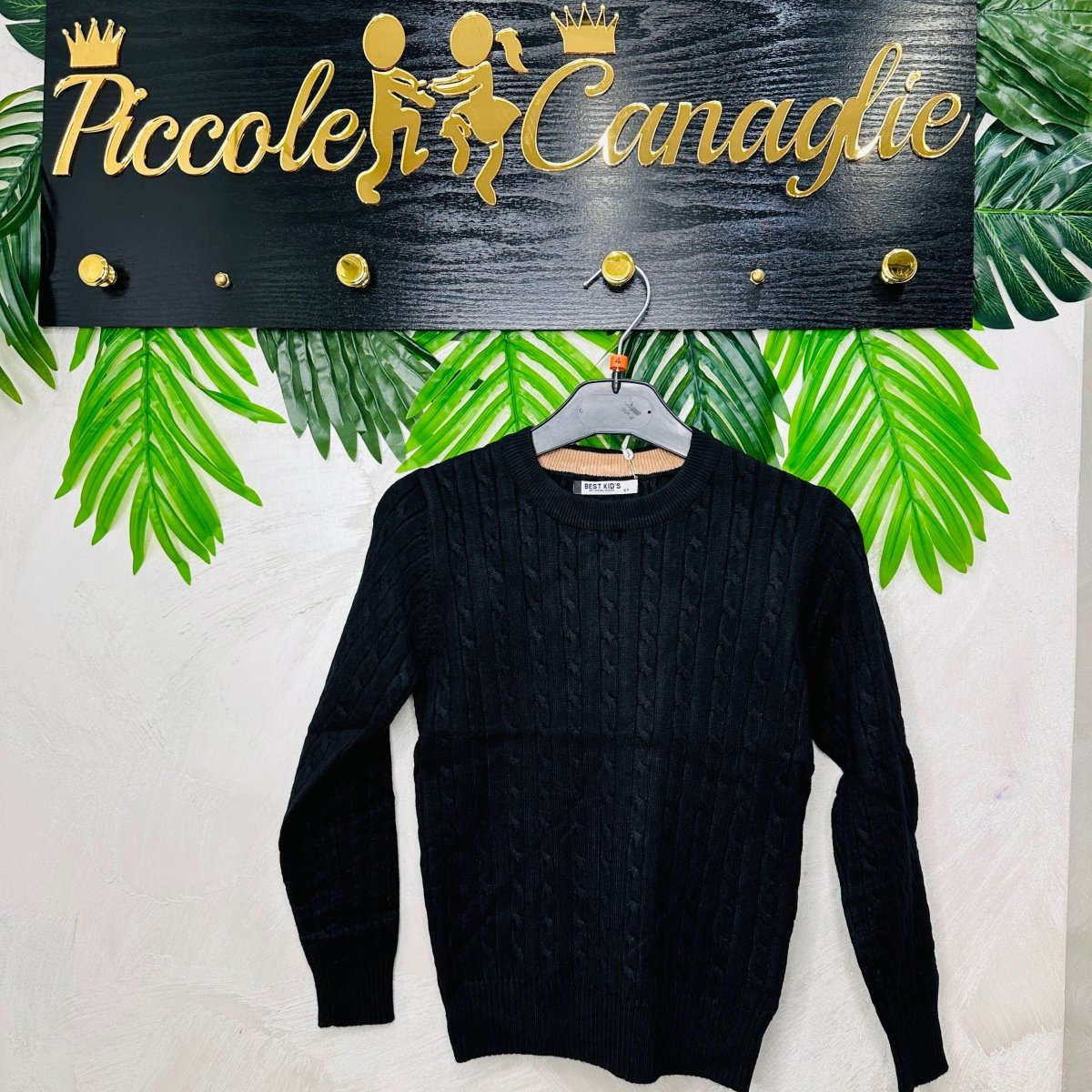 Maglioncino Trecce nero anni - Piccole Canaglie - PC22673