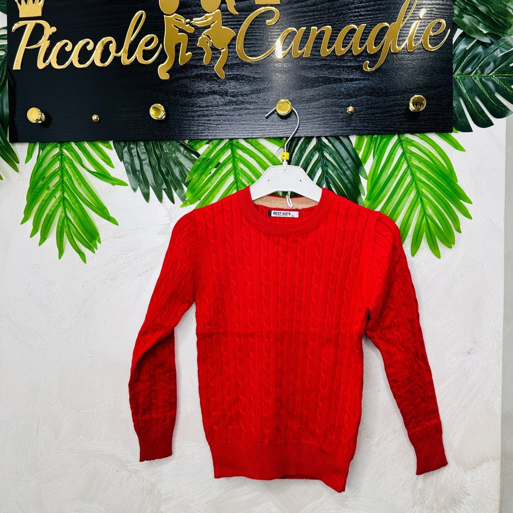 Maglioncino Trecce rosso anni - Piccole Canaglie - PC22679