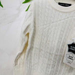 Maglioncino Treccia bianco - Piccole Canaglie - PC22116