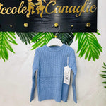 Maglioncino Treccia Celeste - Piccole Canaglie - PC22121