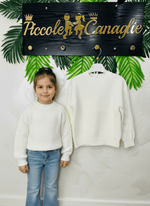 Maglioncino trecciona Panna - Piccole Canaglie - PC23218