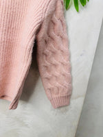 Maglioncino trecciona Rosa - Piccole Canaglie - PC23224