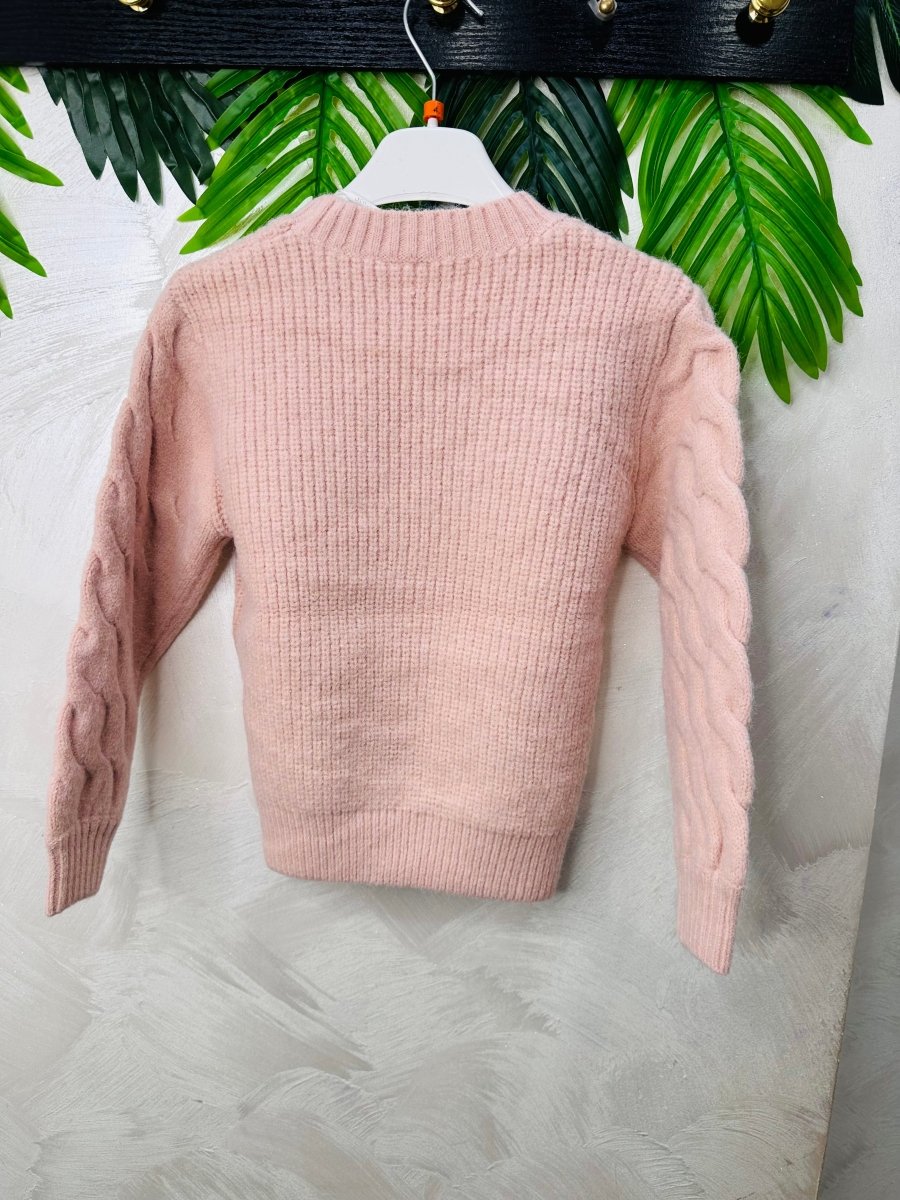Maglioncino trecciona Rosa - Piccole Canaglie - PC23224