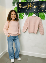 Maglioncino trecciona Rosa - Piccole Canaglie - PC23224