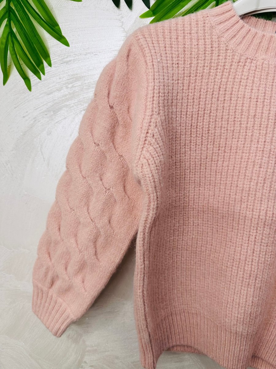 Maglioncino trecciona Rosa - Piccole Canaglie - PC23224