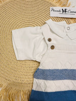 Pagliaccetto A Salopette In Filo Celeste 9635 - Piccole Canaglie - PC26868