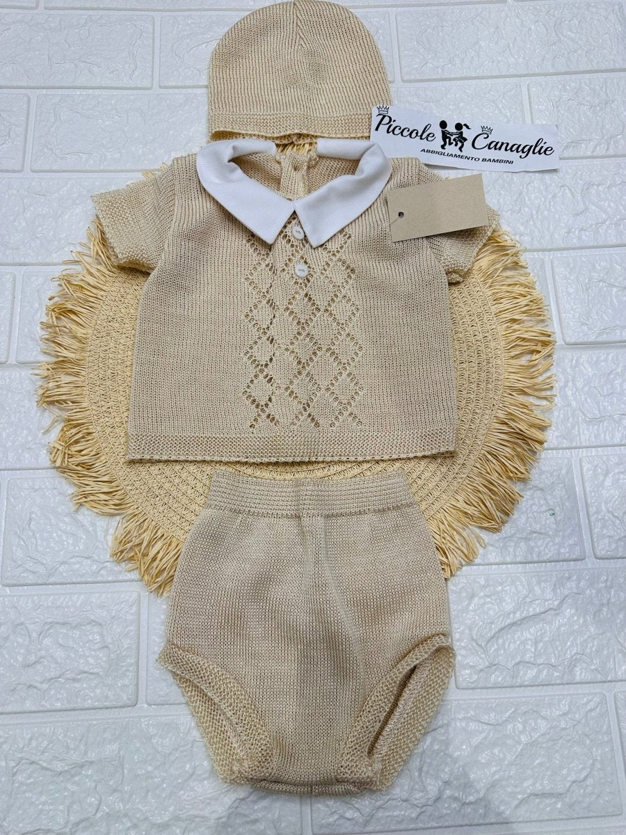 Pagliaccetto Beige Rombi 1828 - Piccole Canaglie - PC27017