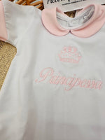 Pagliaccetto Cotone Principessa 32254 Bianco E Rosa - Piccole Canaglie - PC27660