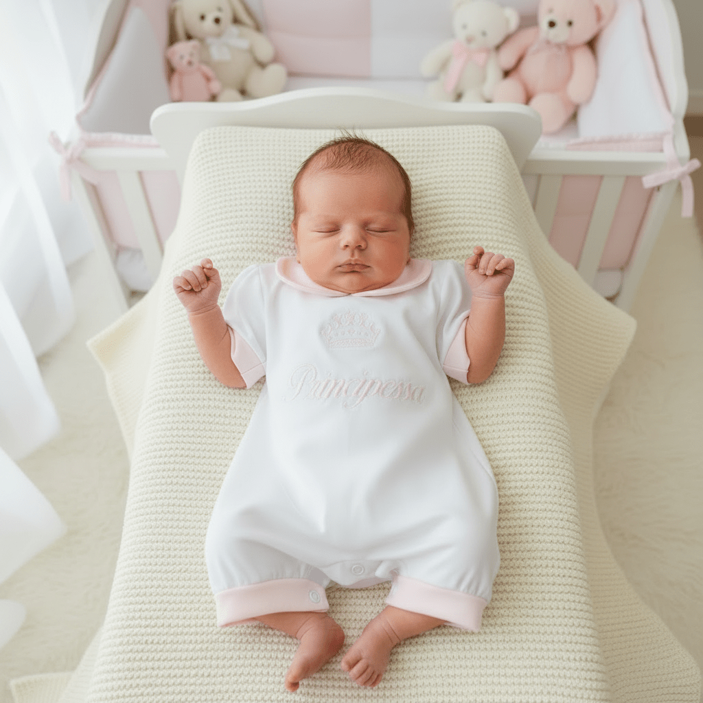 Pagliaccetto Cotone Principessa 32254 Bianco E Rosa - Piccole Canaglie - PC27660