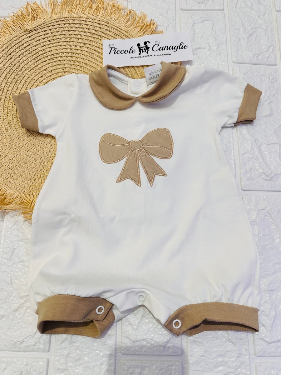 Pagliaccetto fiocco beige 32107 - Piccole Canaglie - PC26544