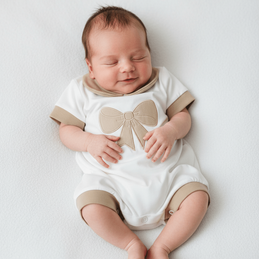 Pagliaccetto fiocco beige 32107 - Piccole Canaglie - PC26544