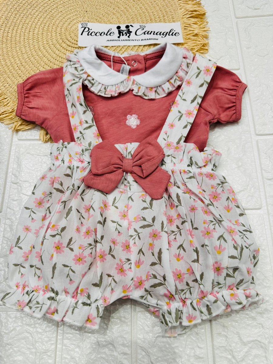 Pagliaccetto Fiocco Fiori Lampone Ng3540 - Piccole Canaglie - PC25243