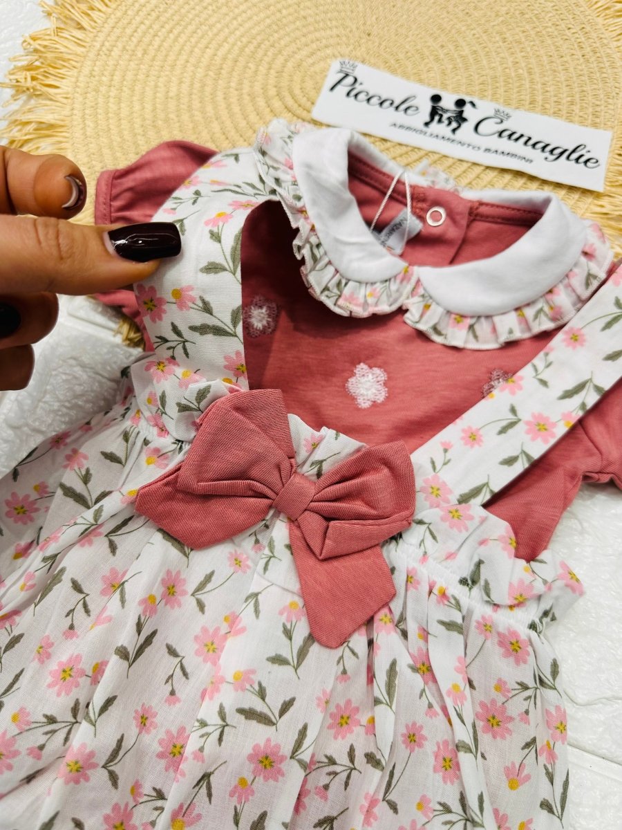 Pagliaccetto Fiocco Fiori Lampone Ng3540 - Piccole Canaglie - PC25243