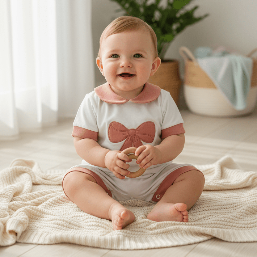 Pagliaccetto fiocco rosa antico 32107 - Piccole Canaglie - PC26541