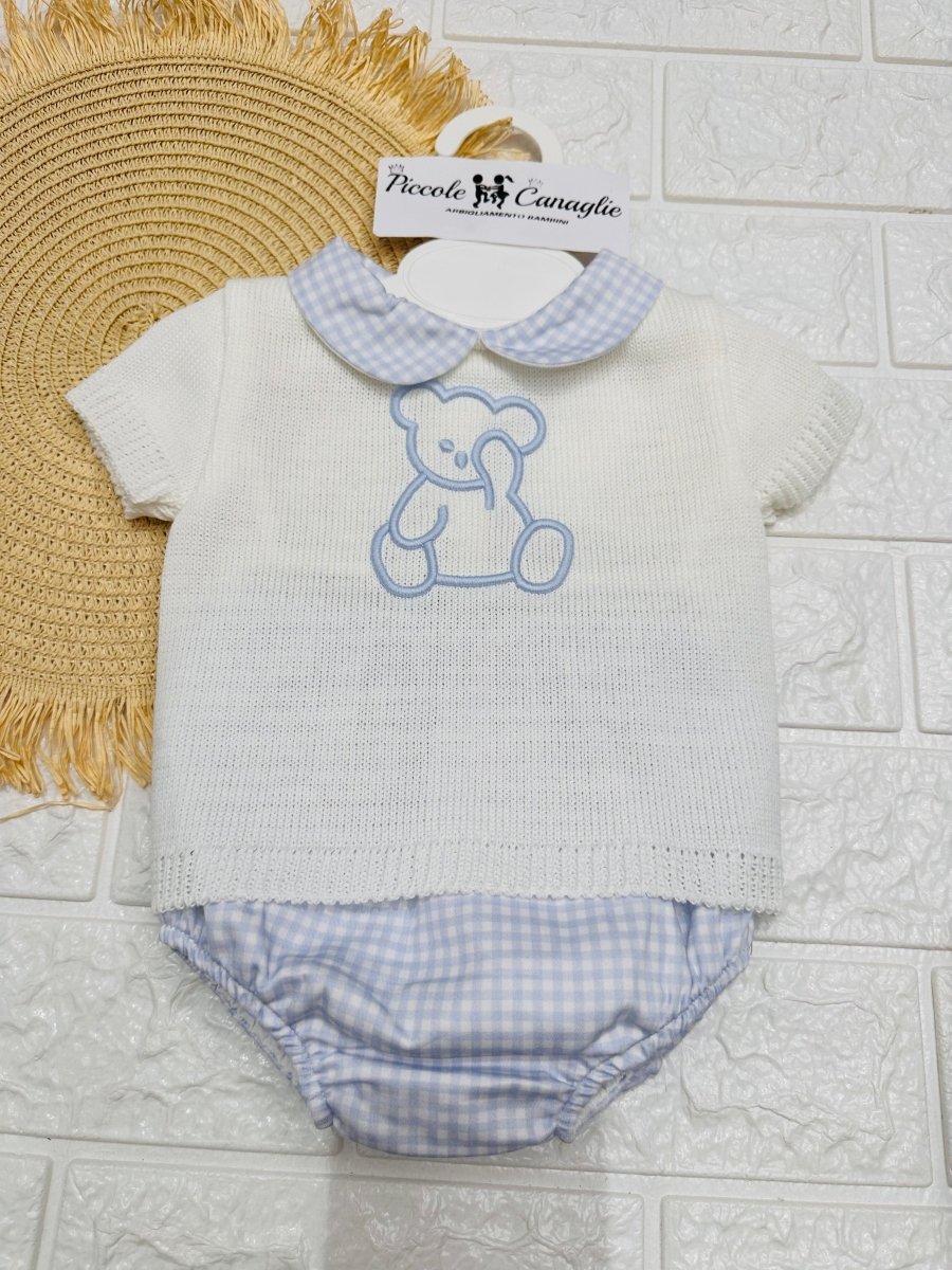 Pagliaccetto In Filo Orso Celeste 261160 - Piccole Canaglie - PC26847