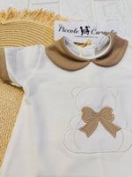 Pagliaccetto orso fiocco beige 32101 - Piccole Canaglie - PC26562