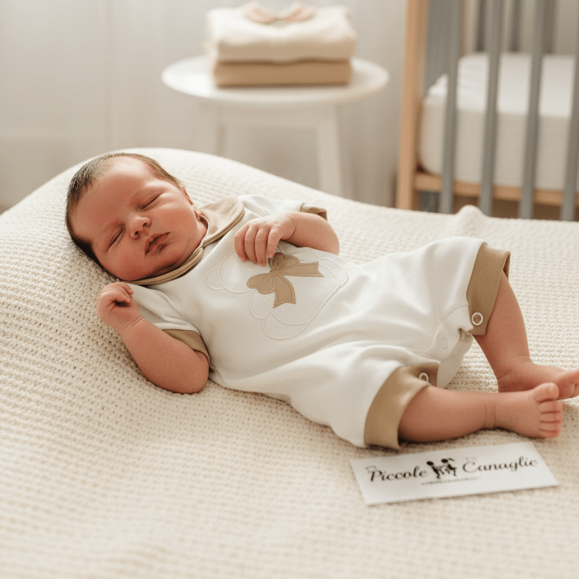 Pagliaccetto orso fiocco beige 32101 - Piccole Canaglie - PC26562