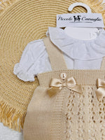 Pagliaccetto Salopetta In Filo Begie Neoanta 261156 - Piccole Canaglie - PC26850